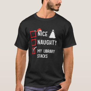 Camiseta Minha Biblioteca Empilha Feliz Natal Malicioso Bib