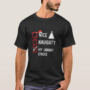 Camiseta Minha Biblioteca Empilha Lindo Natal Malicioso Bib