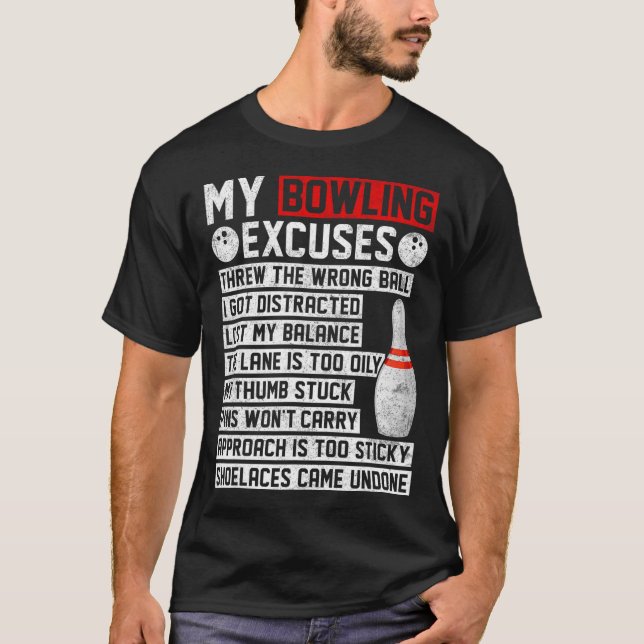 Camiseta Minha Boliche Diz Engraçado Bowler (Frente)