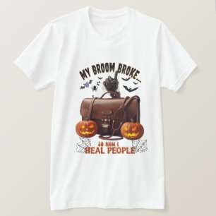 Camiseta Minha Broom Quebrou Então Agora Eu Curto Pessoas -