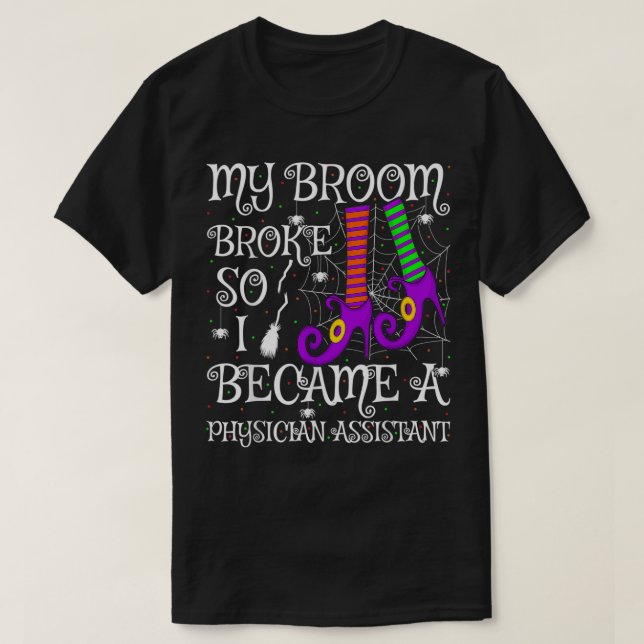 Camiseta Minha Broom Quebrou Então Me Tornei Um Médico Assi (Frente do Design)