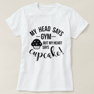 Camiseta Minha cabeça diz ginástica, mas...