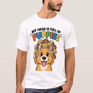 Camiseta Minha Cabeça está Cheia de Cachorrinhos Doodle de