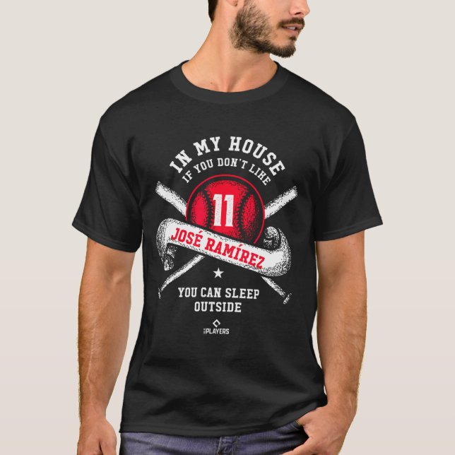 Camiseta Minha Casa Divertida Jose Ramirez Mlbpa Mlb (Frente)