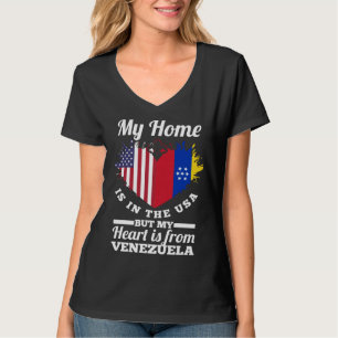 Camiseta Minha Casa Fica Nos EUA Mas Meu Coração É Da Venez