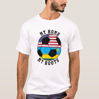 Camiseta Minha Casa Minhas Raízes Bandeira Ruanda Futebol