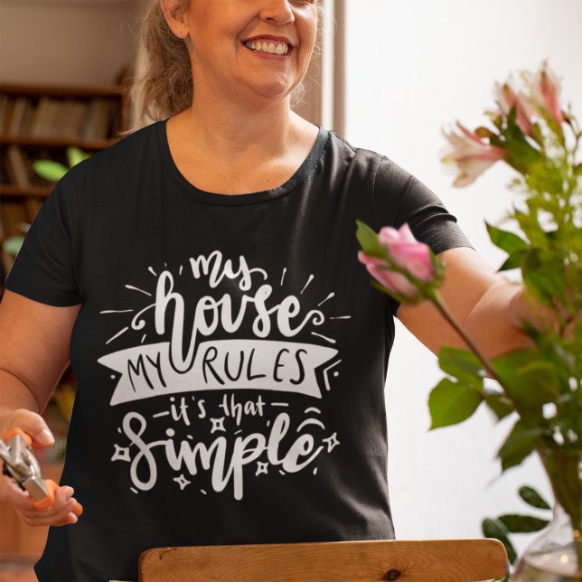 Camiseta Minha casa, minhas regras são engraçadas Mãe (Criador carregado)