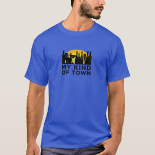 Camiseta Minha cidade A com vinho e cerveja em forma de b
