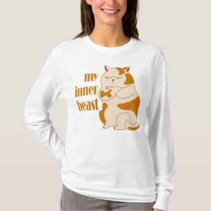 Camiseta Minha citação motivadora de gato preguiçoso e gord