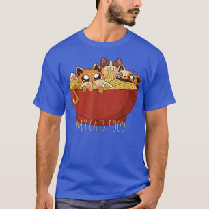 Camiseta Minha Comida De Gatos Ramen Cat T Anime Tee Japonê