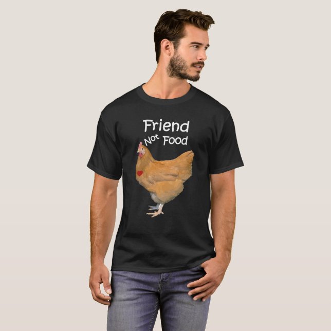 Camiseta Minha comida do amigo da galinha não (Frente Completa)