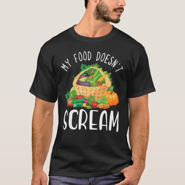 Camiseta Minha Comida não Gritar vegetariano vegetariano ve (Frente)