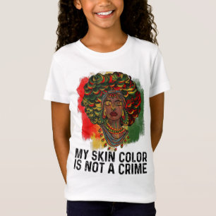Camiseta Minha Cor Da Pele Não É Um Crime Mulheres Africana