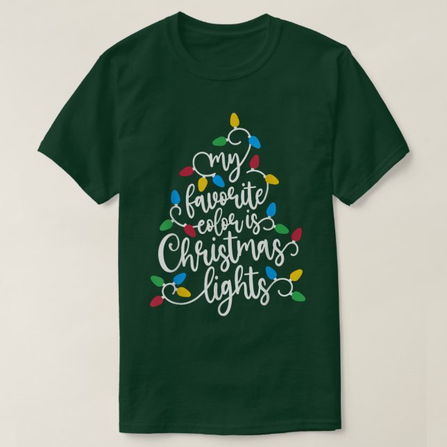 Camiseta Minha Cor Favorita É A Árvore Natal Nó (Frente do Design)
