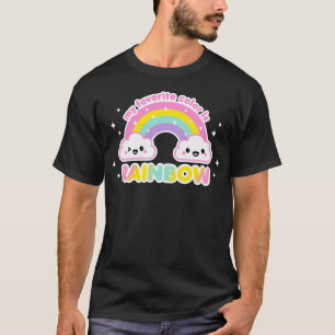 Camiseta Minha Cor Favorita É A Nuvem Coxa Arco-Íris Kawaii