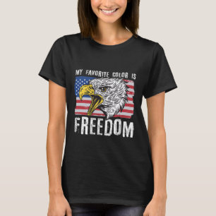 Camiseta Minha Cor Favorita É Liberdade 4 De Julho Ld Águia