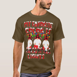 Camiseta Minha Cor Favorita É Luz De Natal Gnomos Xmas