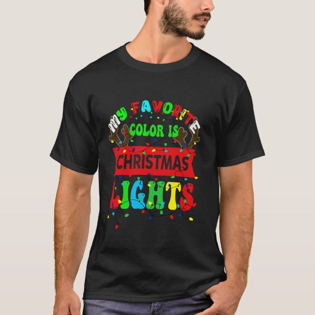 Camiseta Minha Cor Favorita É Luz De Natal Longa (Frente)