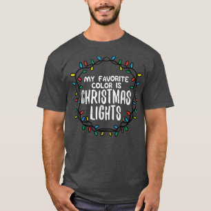 Camiseta Minha Cor Favorita É Luz De Natal Mulheres Xmas M