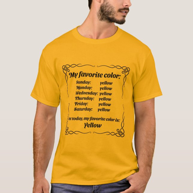 Camiseta Minha cor favorita é o amarelo (Frente)