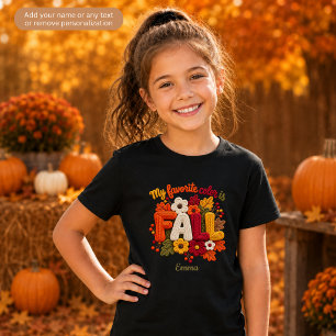 Camiseta Minha Cor Favorita é Outono Personalizado Meninas