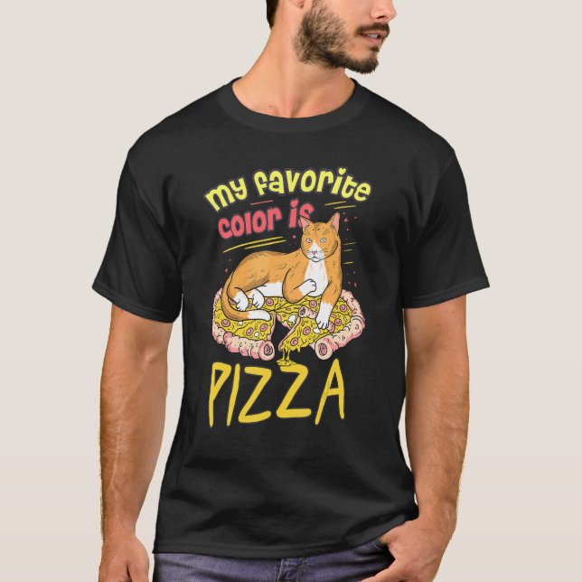 Camiseta Minha Cor Favorita É Pizza Cat Art (Frente)