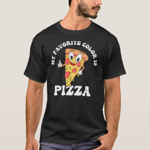 Camiseta Minha cor favorita é Pizza Cute Cartoony Fan