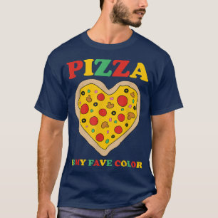 Camiseta Minha Cor Favorita É Pizza Engraçada Pepperoni Sli