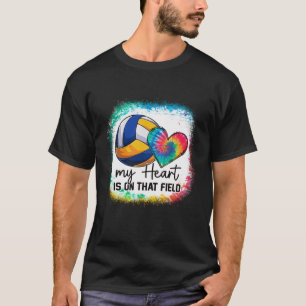 Camiseta Minha Coração Descolorido Está Naquele Campo Mãe d