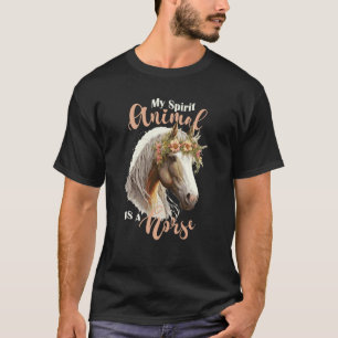 Camiseta Minha Coroa de Flor de Animal Espiritual Cavalo Ca
