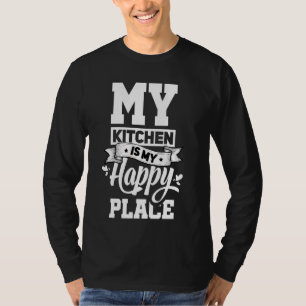 Camiseta Minha Cozinha É Meu Lugar Feliz Cozinho Culinário 