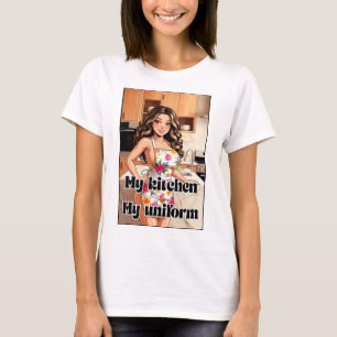 Camiseta Minha cozinha meu uniforme desenho engraçado adult