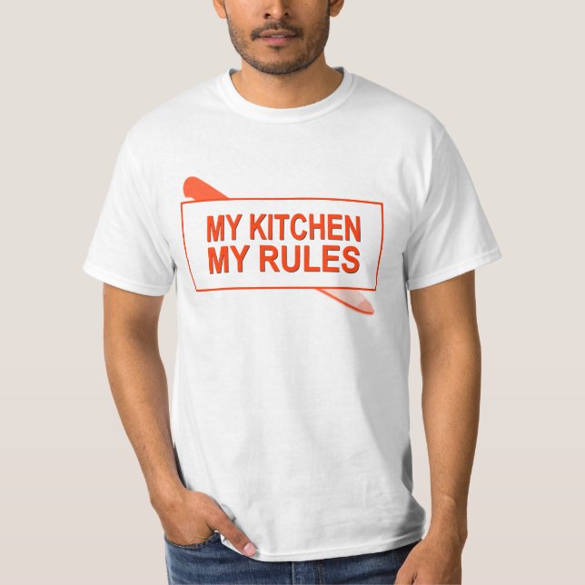 Camiseta Minha cozinha. Minhas regras. Design do (Frente)