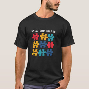 Camiseta Minha Criança Autista É Citações Puzzle Conscienti