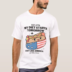 Camiseta Minha dieta começa amanhã como a América