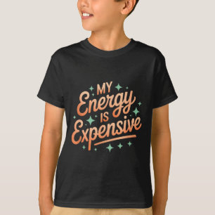 Camiseta Minha Energia É Cara Estética Retro Empoderadora