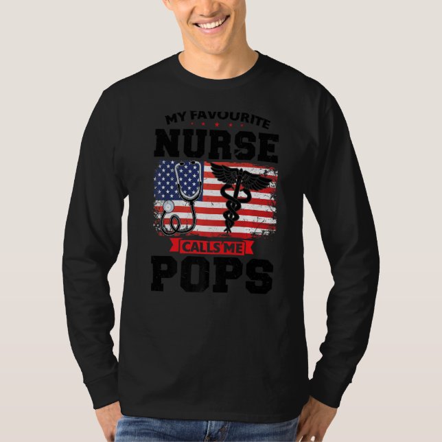 Camiseta Minha enfermeira favorita me chama de Pop Pop (Frente)