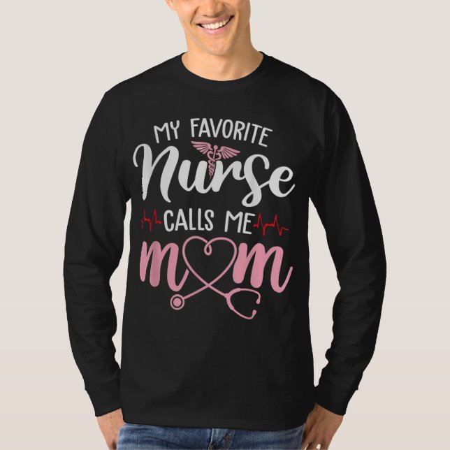 Camiseta Minha Enfermeira Favorita Me Chama Mãe Flores Boni (Frente)