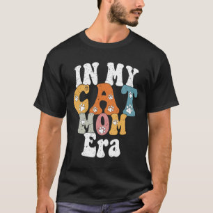 Camiseta Minha Era de Mãe de Gato Retro Groovy Dia das Mães