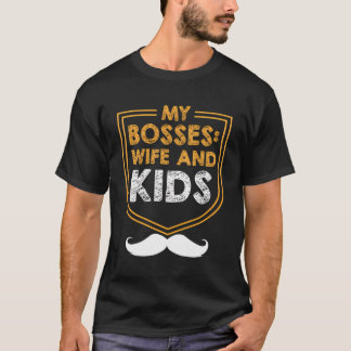 Camiseta Minha Esposa Chefe E Crianças Pai Pai Humor Fami
