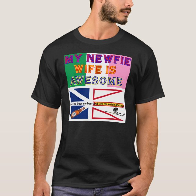CAMISETA MINHA ESPOSA DE NEWFIE É IMPRESSIONANTE (Frente)