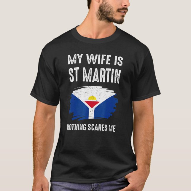 Camiseta Minha Esposa É A Rua Martin Santo Martin Flag Heri (Frente)