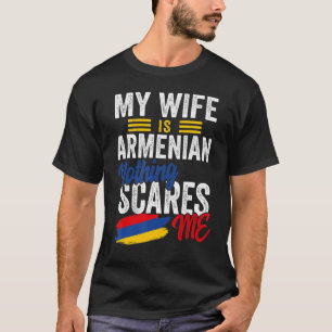 Camiseta Minha Esposa É Armênia Heritage Roots Flag