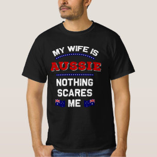 Camiseta Minha esposa é Aussie embaixo sob a monarquia aust