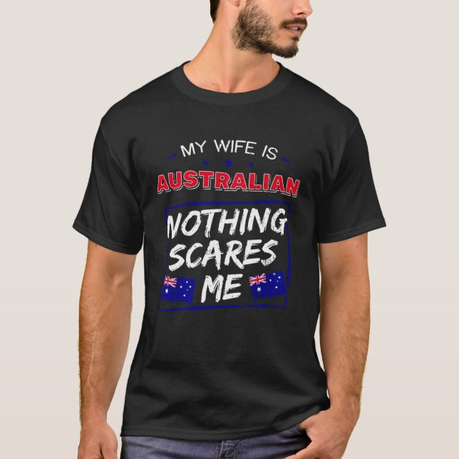 Camiseta Minha Esposa É Australiana, Patrimônio Da Austráli (Frente)