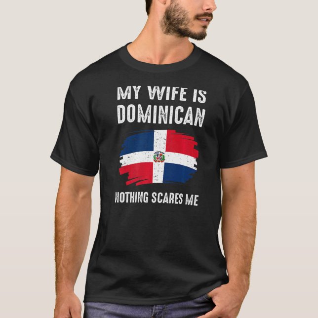 Camiseta Minha Esposa É Dominicana Orgulho Herança Raízes P (Frente)