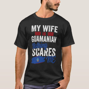 Camiseta Minha Esposa É Guamanense Heritage Roots Flag Souv