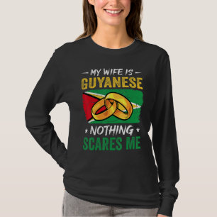 Camiseta Minha Esposa É Guianesa Nada Me Assusta Guiana Mar