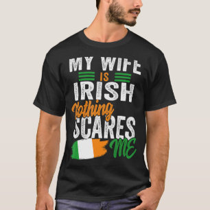 Camiseta Minha Esposa É Irlanda Irlandesa Heritage Roots Fl