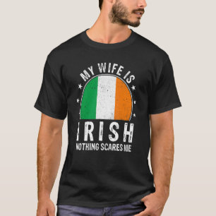 Camiseta Minha esposa é irlandesa nada me assusta Bandeira